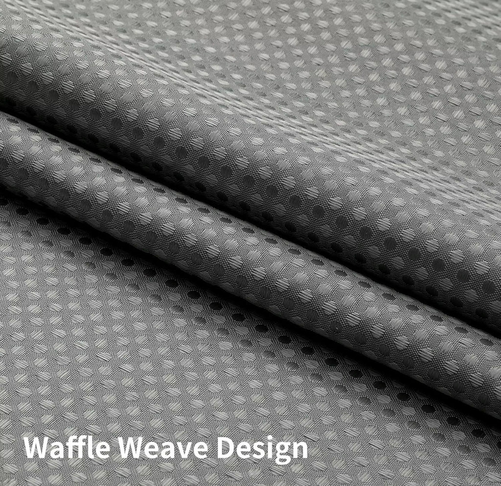 Waffle Weave Shower Curtain with Waterproof Liner – Modern Bathroom Curtain