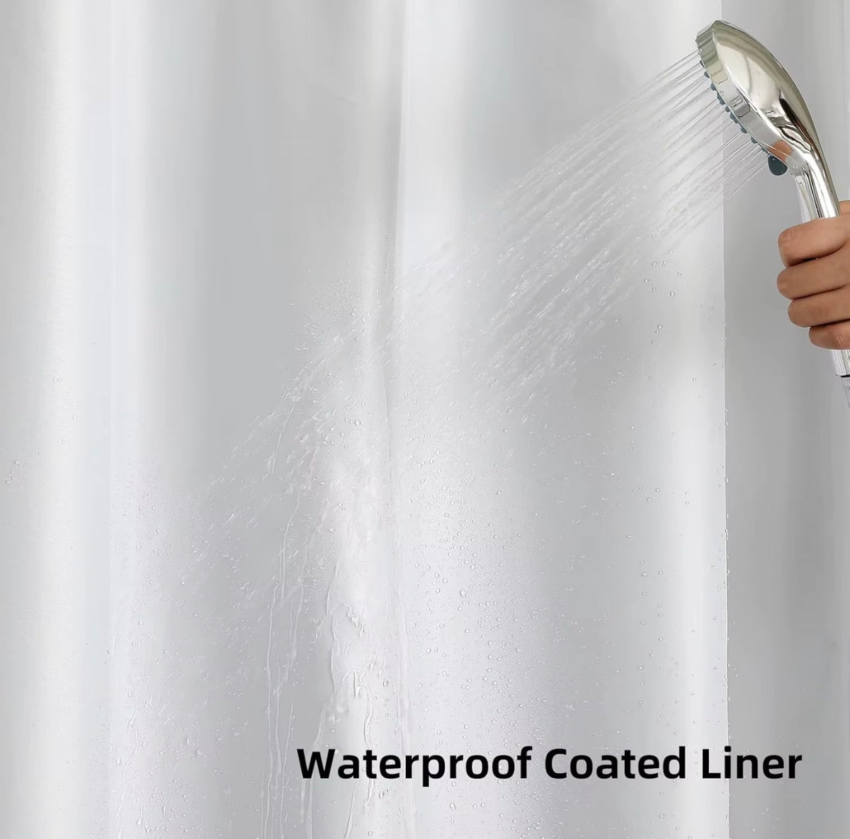 Waffle Weave Shower Curtain with Waterproof Liner – Modern Bathroom Curtain